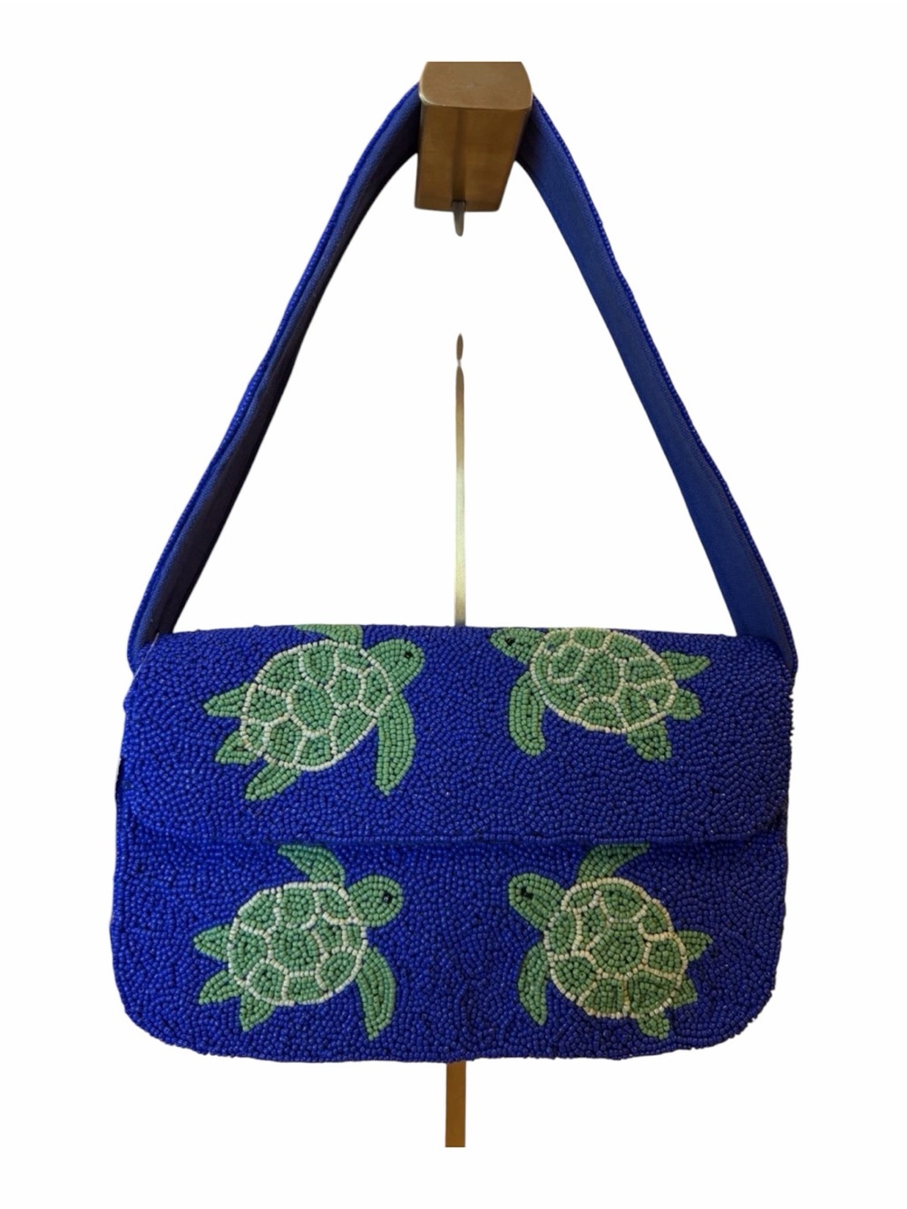 Viral New Release Beaded Turtle Shoulder Bag in Blue and Green